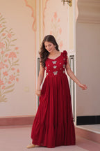 Premium Designer Embroidered Flared Gown