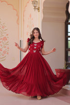 Premium Designer Embroidered Flared Gown