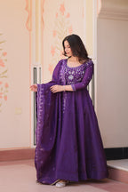 Gown with Dupatta for Women – Beads Embroidered Festive Ethnic Wear