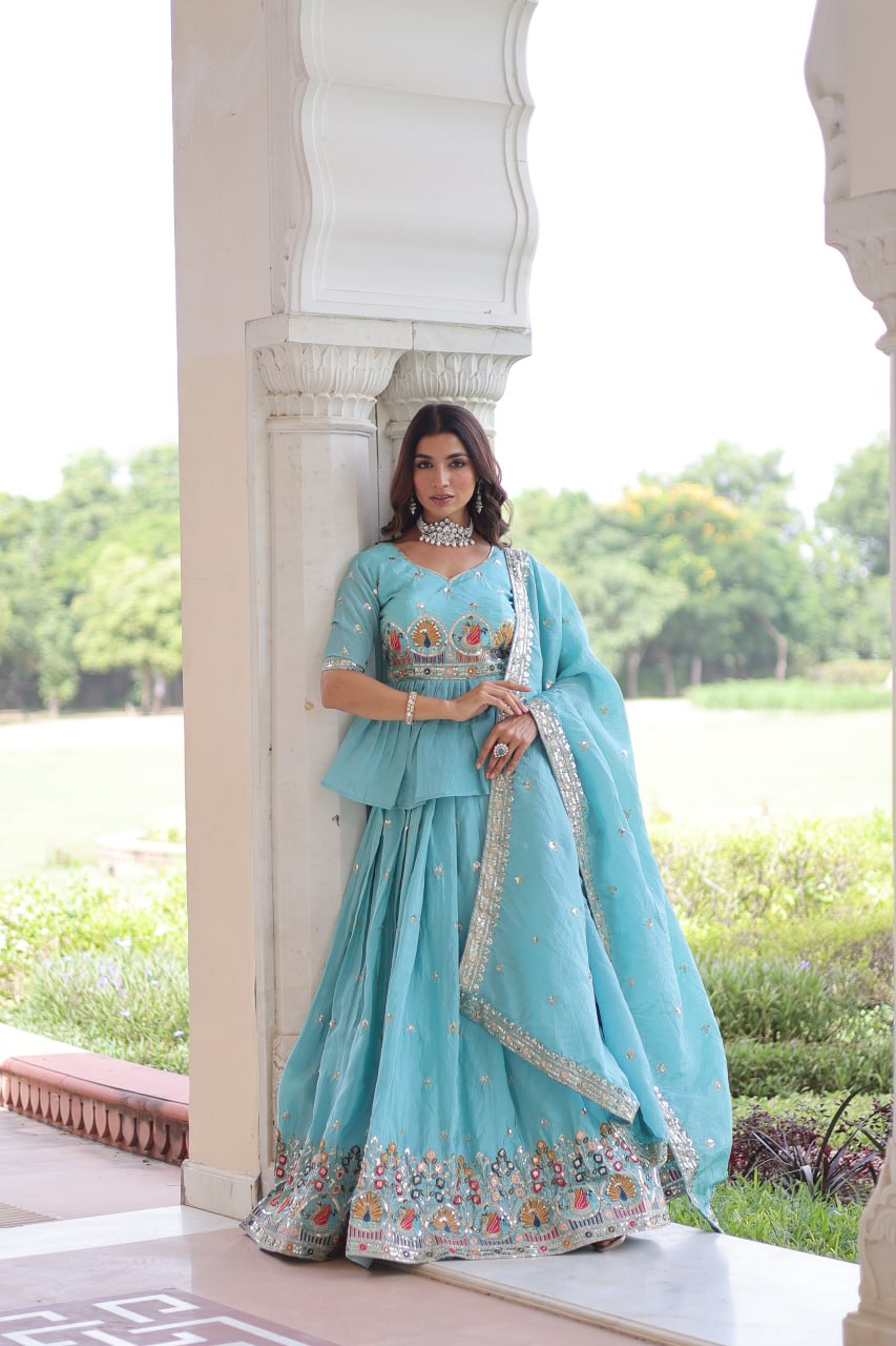 Premium Sequins Embroidered Readymade Lehenga Choli Set