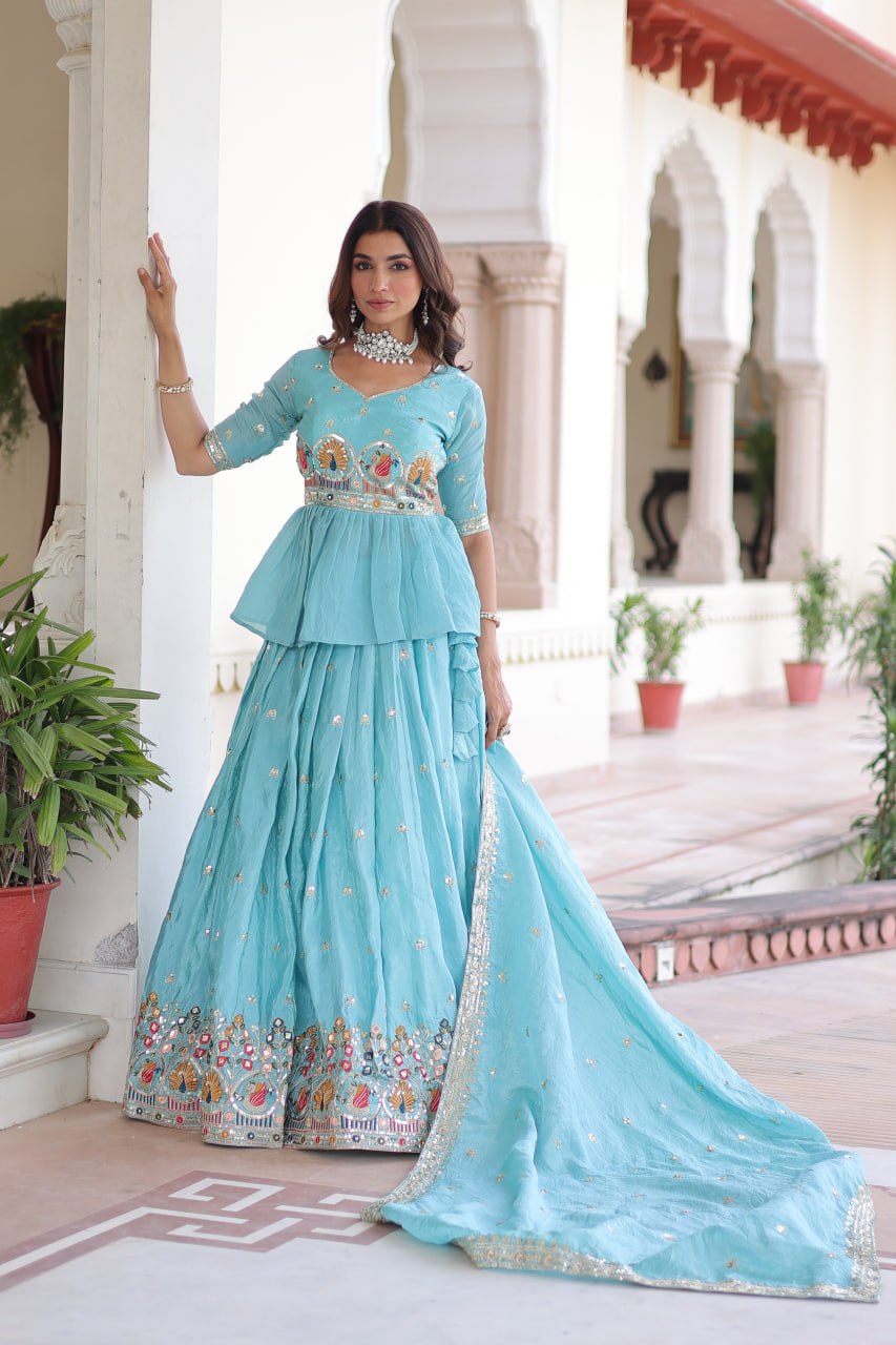 Premium Sequins Embroidered Readymade Lehenga Choli Set
