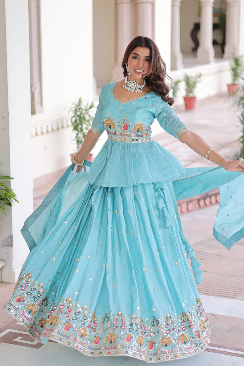 Premium Sequins Embroidered Readymade Lehenga Choli Set
