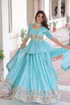 Premium Sequins Embroidered Readymade Lehenga Choli Set