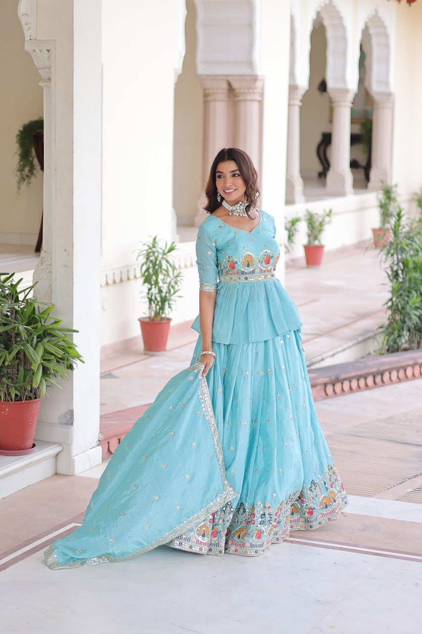 Premium Sequins Embroidered Readymade Lehenga Choli Set