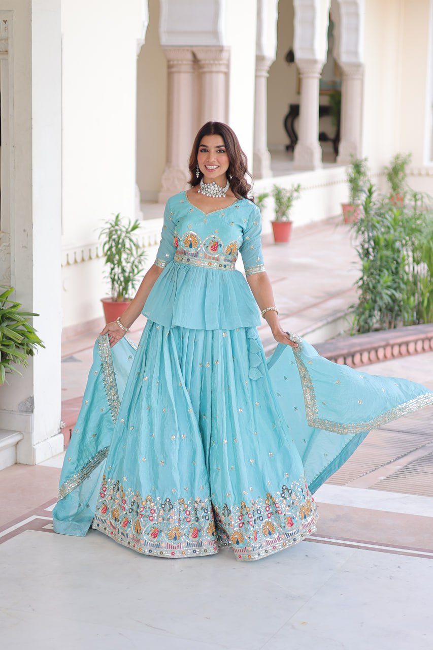 Premium Sequins Embroidered Readymade Lehenga Choli Set
