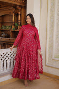 Festive Wear Sequins Embroidered Gown with Dupatta