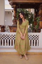 Premium Mal Chanderi Embroidered Kurti with Pant Set