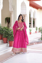 Premium Faux Georgette Gown with Dupatta for Women – Ethnic Party Wear Gown