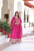 Premium Faux Georgette Gown with Dupatta for Women – Ethnic Party Wear Gown