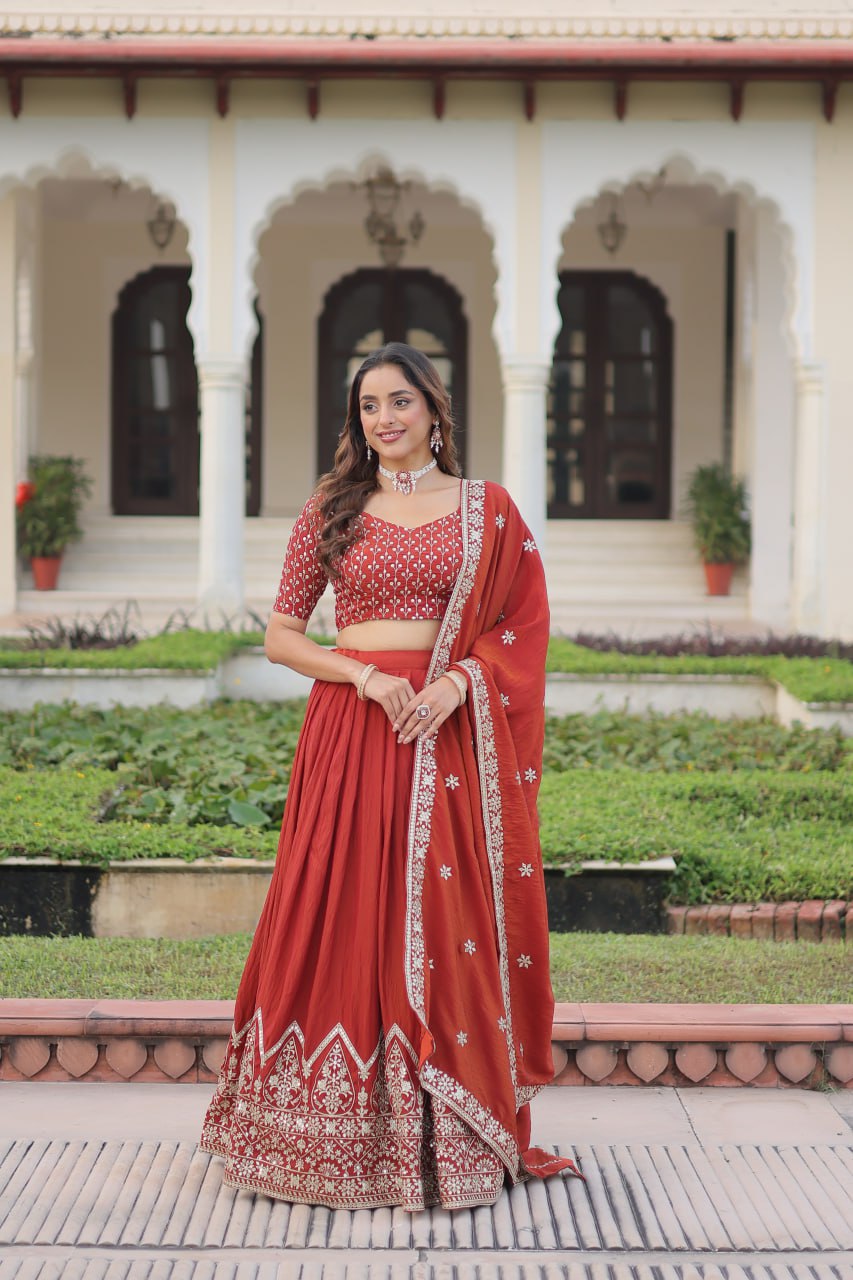 Designer Sequins Embroidered Lehenga Choli Set