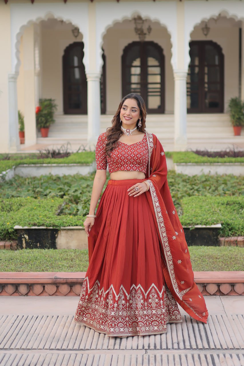 Designer Sequins Embroidered Lehenga Choli Set