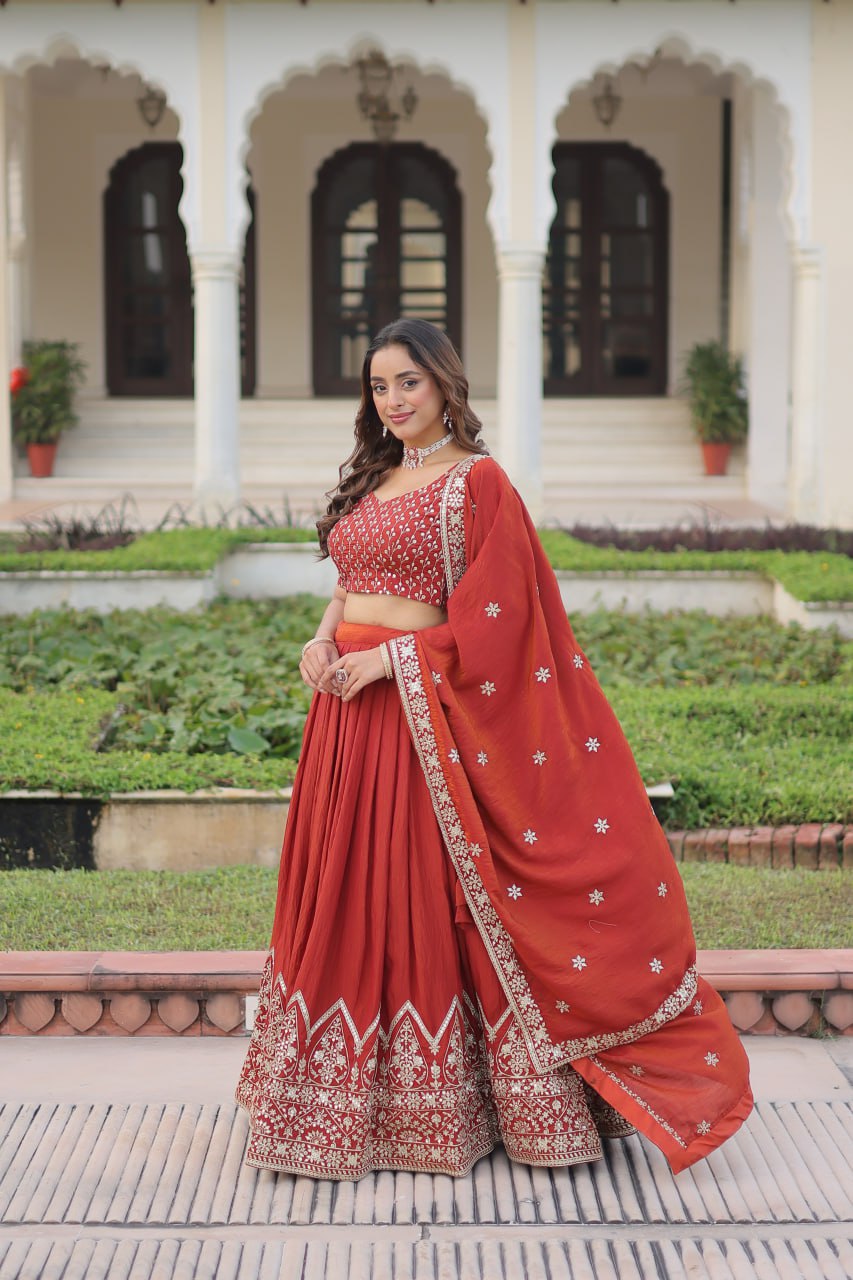 Designer Sequins Embroidered Lehenga Choli Set