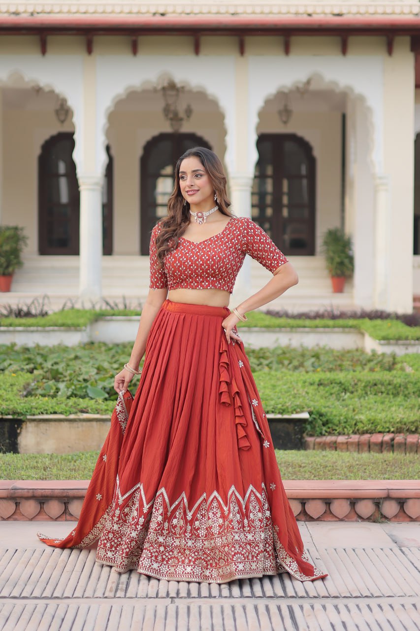 Designer Sequins Embroidered Lehenga Choli Set