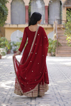 Premium Designer Embroidered Gown with Dupatta Set
