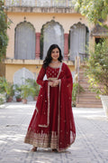 Premium Designer Embroidered Gown with Dupatta Set