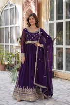 Premium Designer Embroidered Gown with Dupatta Set