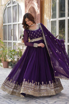 Premium Designer Embroidered Gown with Dupatta Set