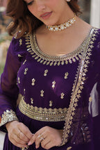 Premium Designer Embroidered Gown with Dupatta Set