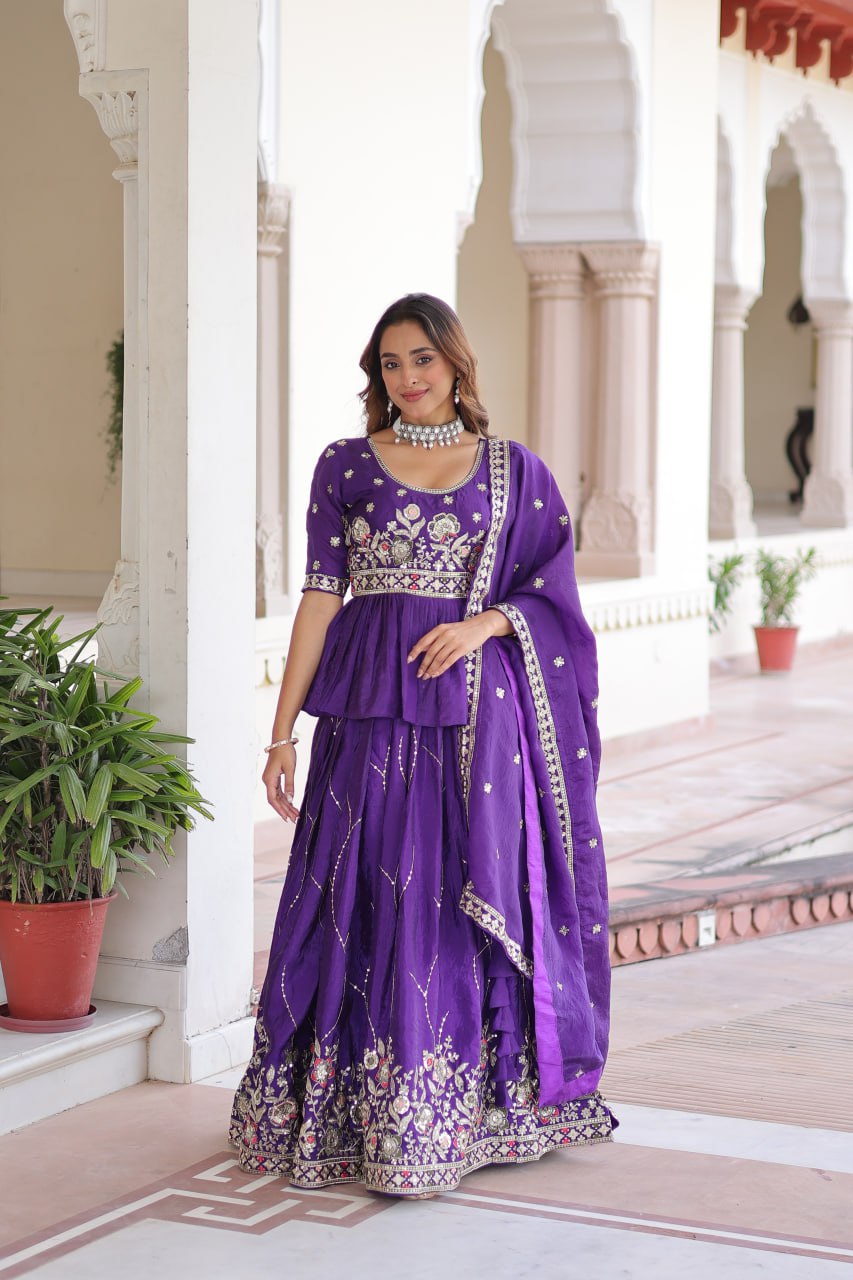 Premium Sequins Embroidered Readymade Lehenga Choli Set