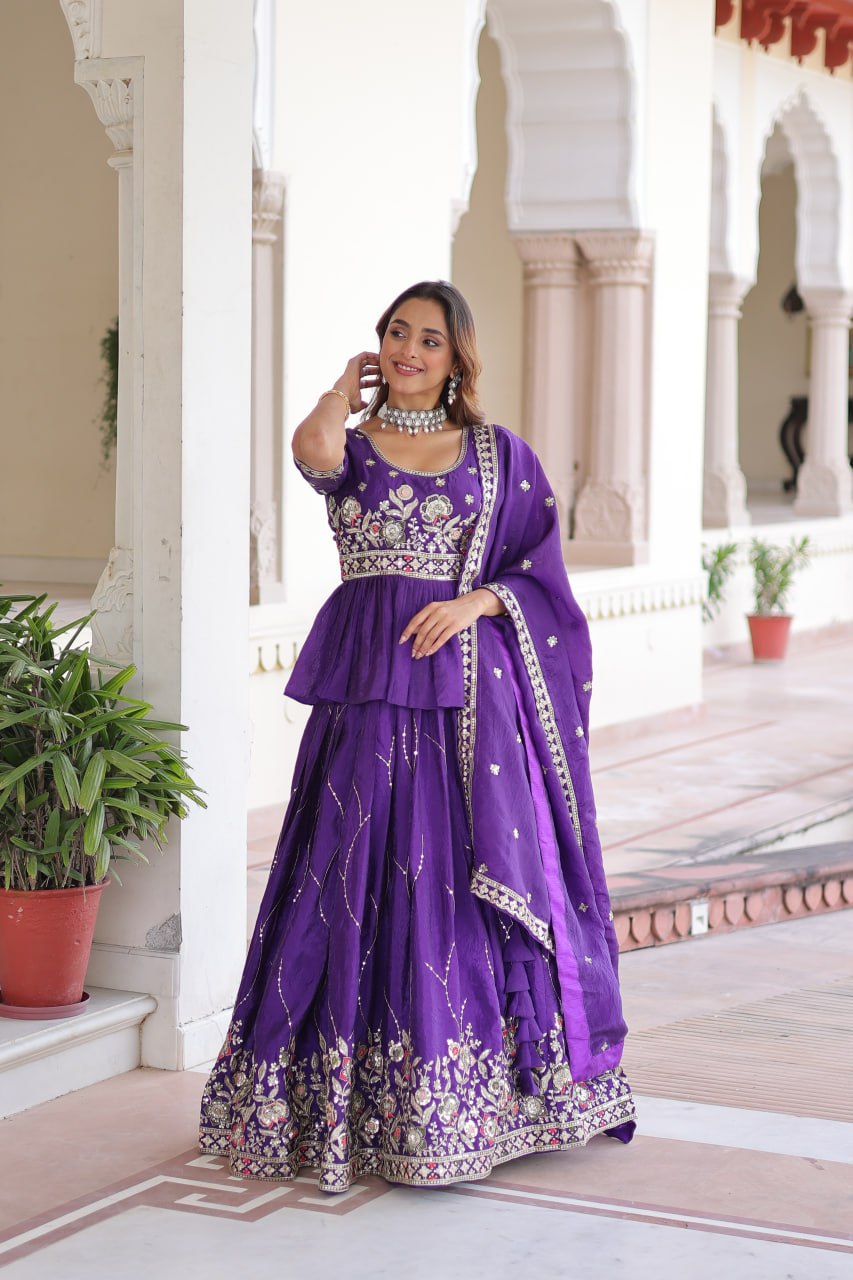 Premium Sequins Embroidered Readymade Lehenga Choli Set