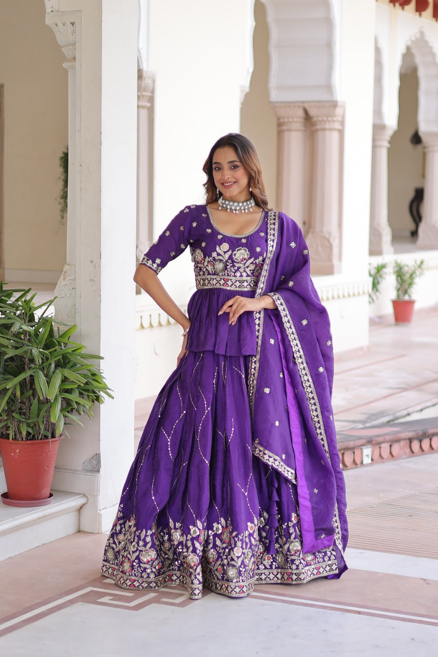 Premium Sequins Embroidered Readymade Lehenga Choli Set
