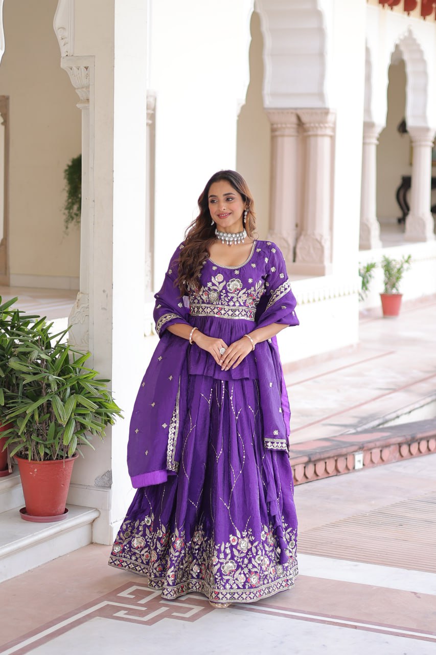Premium Sequins Embroidered Readymade Lehenga Choli Set