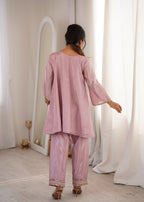 Premium Mirror Embroidered Kurti Pant Set with Batwa | Party Wear Outfit