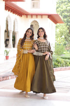 Premium Sequins Embroidered Gown Dupatta Set