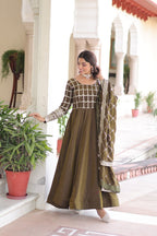 Premium Sequins Embroidered Gown Dupatta Set