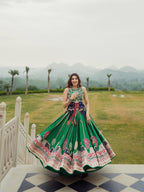 Navratri Special Green Lehenga Choli