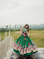 Navratri Special Green Lehenga Choli