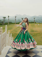 Navratri Special Green Lehenga Choli