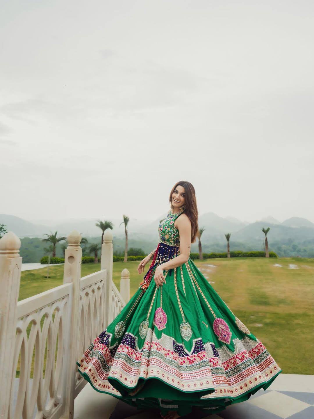 Navratri Special Green Lehenga Choli