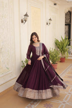 Premium Embroidered Gown with Dupatta | Traditional Outfit