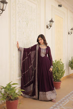 Premium Embroidered Gown with Dupatta | Traditional Outfit