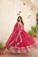 Premium Embroidered Gown with Dupatta | Traditional Outfit
