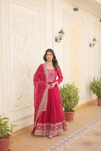 Premium Embroidered Gown with Dupatta | Traditional Outfit