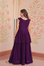 Premium Designer Peplum Style Embroidered Gown