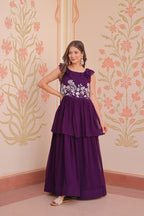 Premium Designer Peplum Style Embroidered Gown