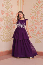 Premium Designer Peplum Style Embroidered Gown