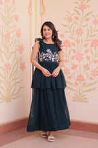Premium Designer Peplum Style Embroidered Gown