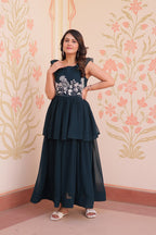Premium Designer Peplum Style Embroidered Gown
