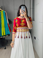 White Navratri Lehenga Choli Set