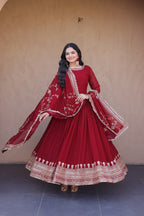 Maroon Wedding Wear Dress