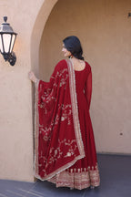 Maroon Wedding Wear Dress