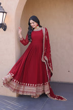 Maroon Wedding Wear Dress