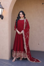 Maroon Wedding Wear Dress