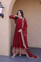 Maroon Wedding Wear Dress