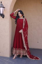 Maroon Wedding Wear Dress