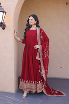 Maroon Wedding Wear Dress